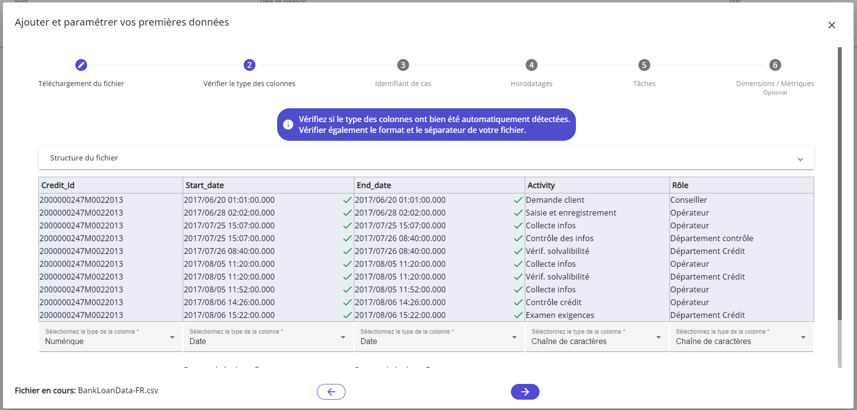 Vérification des données